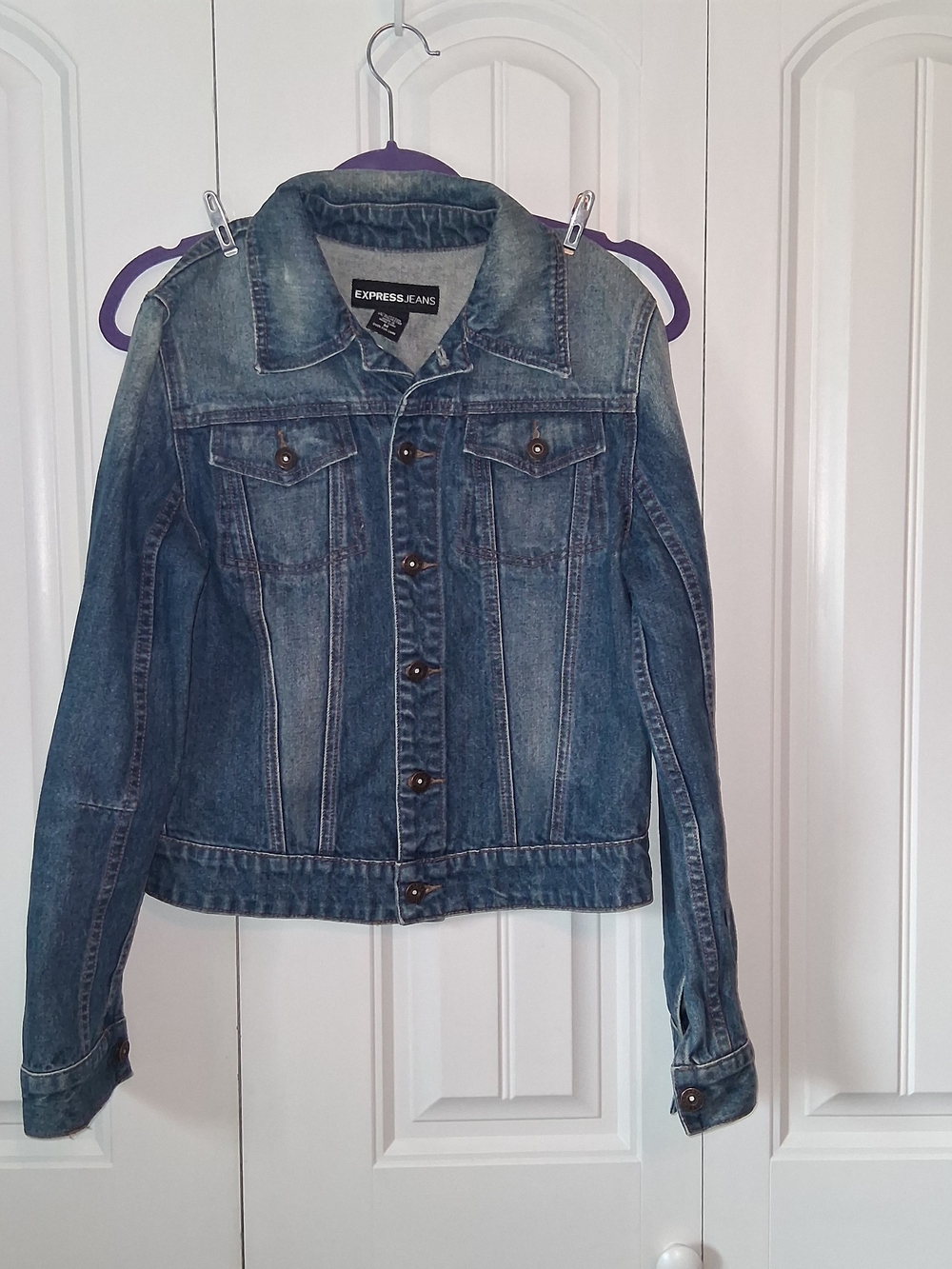 Express Jeans Like New Women's Blue Denim Jacket Size M